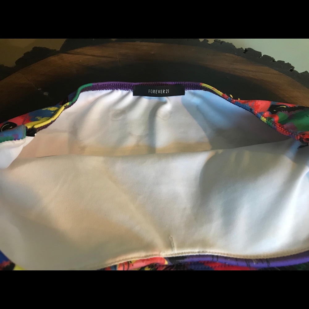 Rave Multicolor Kitten Print Tube Top - Picture 3 of 5